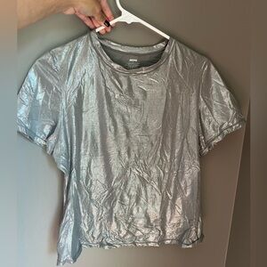 SKIMS Tee Metallic Silver | XL